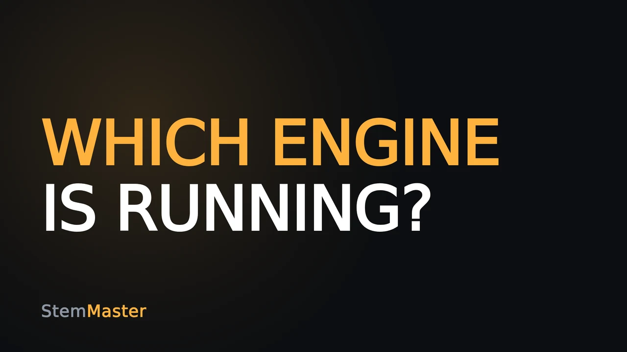 StemMaster tutorial thumbnail reading “WHICH ENGINE IS RUNNING?”
